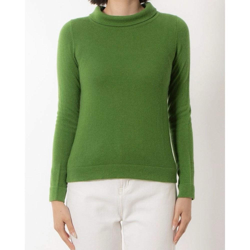 Hobbs‎ London Audrey Wool Cashmere Roll Neck Sweater Small Green Knit